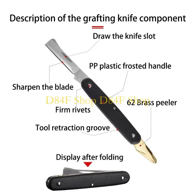 D84F Multipurpose Folding Grafting Tool Stainless Steel Blade Cutter For Gardening