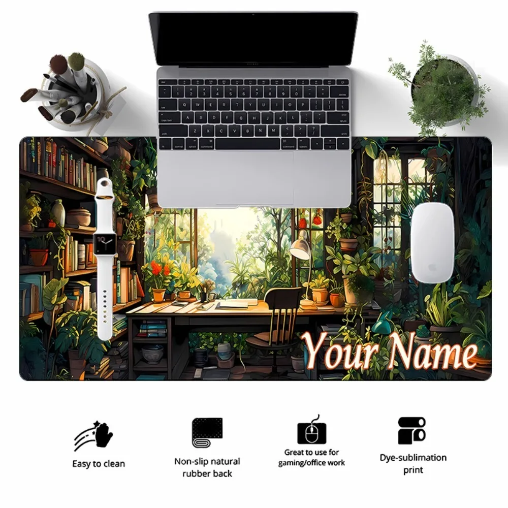 [2D Flat] 1pc Custom Personalized Greenhouse Cottage Study Mouse Pad Custom Name Multi Sizes Gaming Mouse Pad