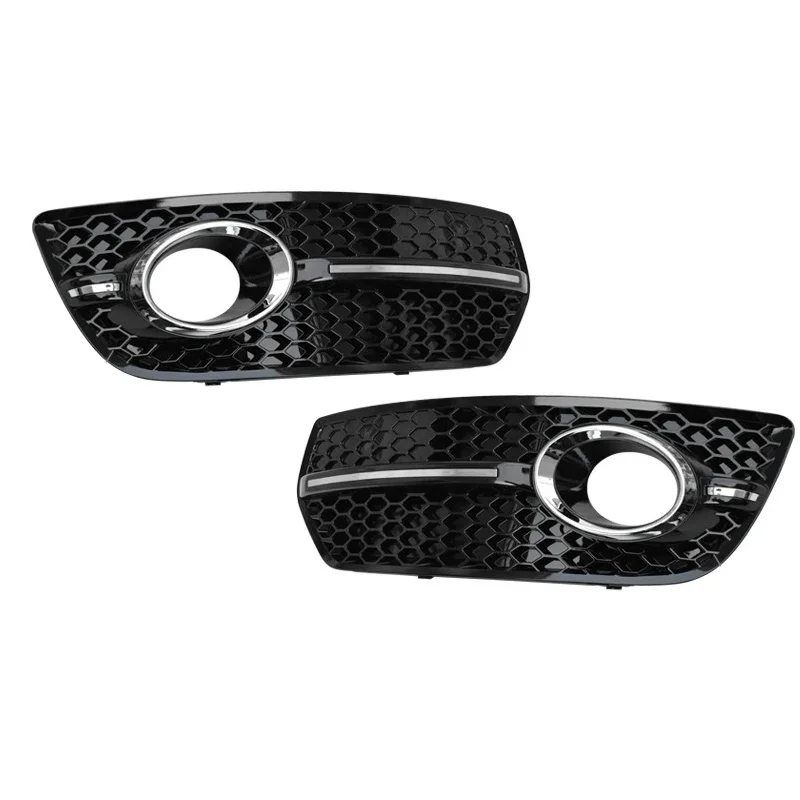 

new 1 Pair For AUDI Q5 2009 2010 2011 2012 High quality Front Bumper Lower Honeycomb Side Grill black Fog Light Cover