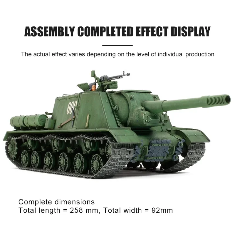 TAMIYA 35303 Russian Heavy Self-Propelled Gun JSU-152 1/35 Military Assembled Scale Model Kit DIY Toy, Collection Birthday Gift
