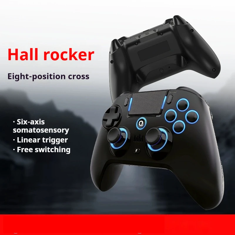 QRDN5 Gamepad Dual Hall RGB Lighting Six Axis Motion Sensing Long-Lasting Battery Life Suitable Android PC Steam Xbox Ps4 TV