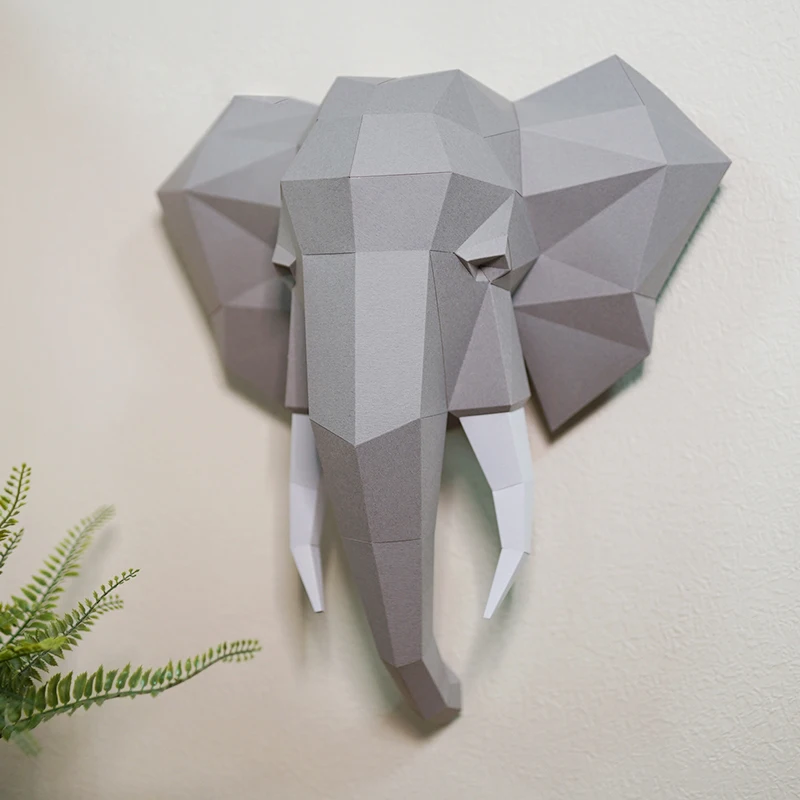 Creativity Elephant Animal Paper Model Wall Decor Home Decoration Papercraft 3D Handmade DIY Origami Craft Art Toy For Adult Kid