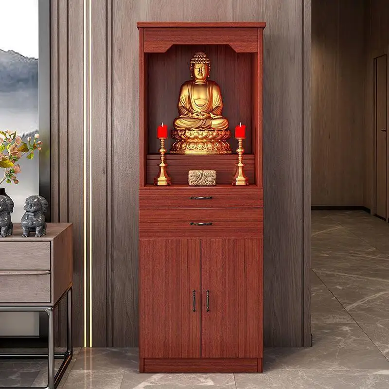 Buddhist niche vertical cabinet household economical Bodhisattva cabinet Buddha table for offering Buddha statues