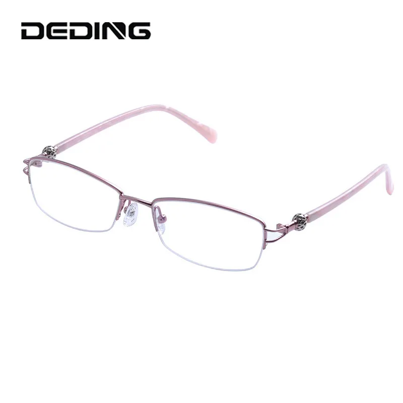 Alloy Half Rim Glasses Frames Women Oval Clear Lens Optical Eyeglasses Myopia Hyperopia Fashion Retro Eyewear DD1354