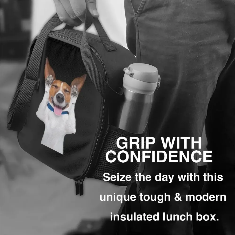 Divertente Jack Russell Terrier Meme Borsa per il pranzo da donna Borsa per il pranzo termica isolata per bambini in età scolare