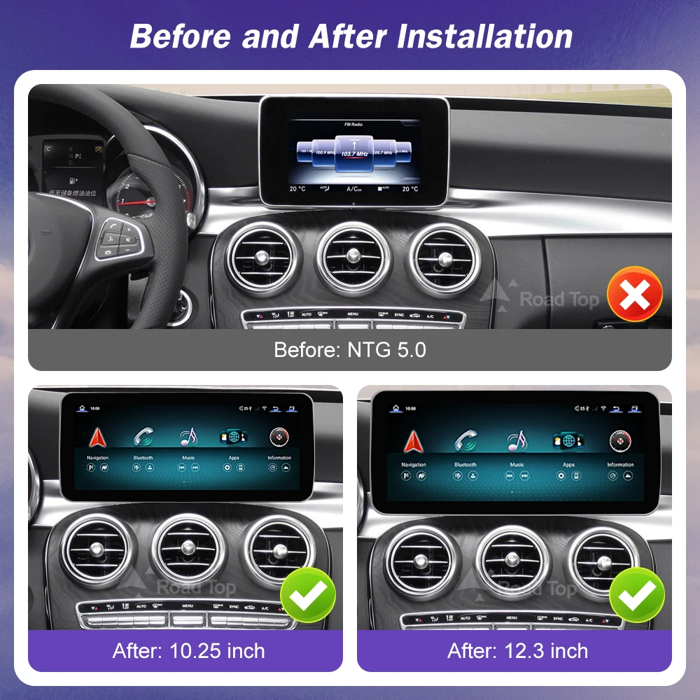 Android 13 Touch Screen for Mercedes Benz W205 GLC C V Class w447 2015-2019 GPS Wifi LTE BT With Carplay Android Auto Car Radio