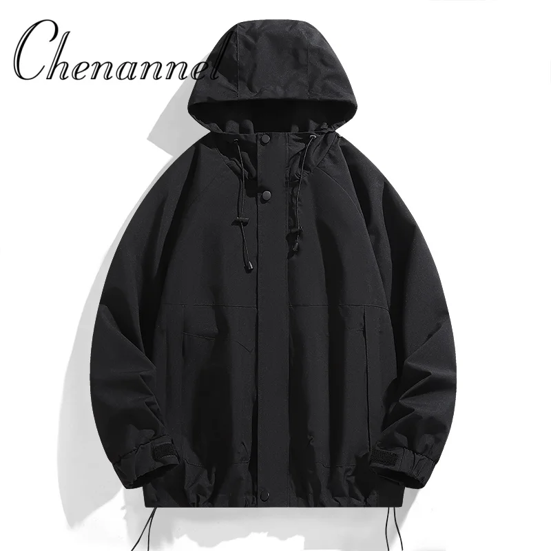 

Men's Spring Autumn Outdoor Jacket, Versatile Hooded Casual Windproof Waterproof Coat