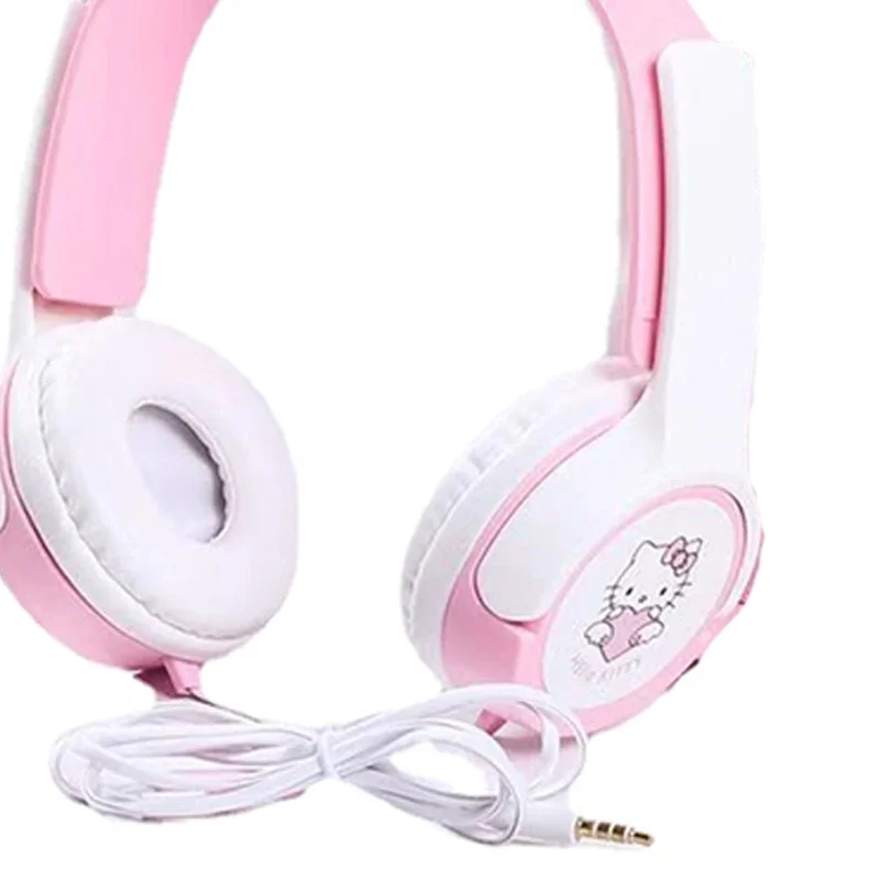 Przewodowy zestaw słuchawkowy Sanrio Hello Kitty Anime 3.5MM Surround Sound HD Mic do PS4 PS5 XBox Android Telefony PC Laptop Gamer Słuchawki