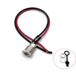 5.5 x 2.1mm 5.5 x 2.5mm DC099 DC Power Socket Threaded Male Female Connector Adapter With 20AWG Cable Wires DC-099 20CM
