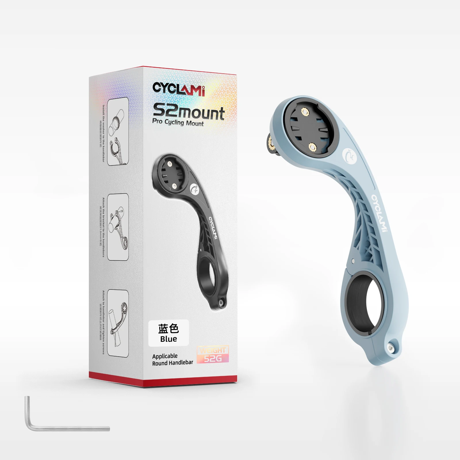 CYCLAMI S2 Fahrradcomputerhalterung MTB Rennrad GPS Scheinwerferhalter Kamera GoPro Halterung Rosa Blau für XOSS G G2 G3 IGPSPORT Garmin – Detail 7