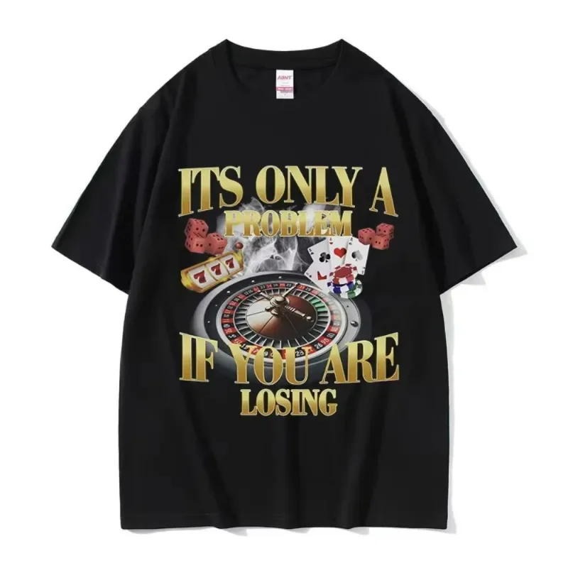 Camiseta Winners Never Quit Funny Gambling Meme, camisetas Vintage de alta calidad a la moda para mujer, camiseta informal de algodón de gran tamaño