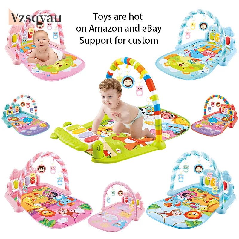Baby Activity Gym Rack Early Education 0-36 Months Toy Gifts Musical Newborn Piano Keyboard Crawling Blanket Pedal Play Mat Gifr