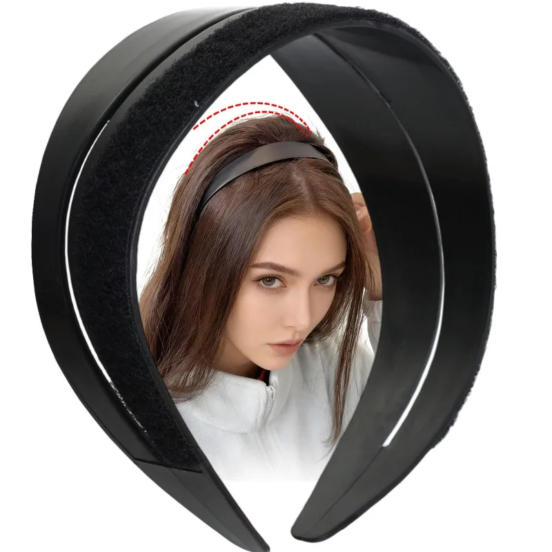 

Black Fluffy Hair Hoop Girls Hair Style Fluffy Hair Clip French Simple Headband for Women Self-adhesive Bump-it Up Headband