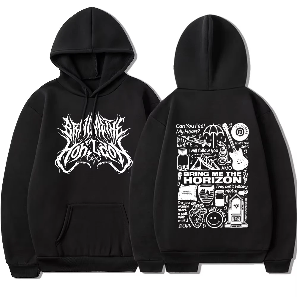 BMTH BringMe TheHorizon Merch Felpe con cappuccio Heavy Metal Rock Band Felpe oversize Uomo Donna Abbigliamento Casual Giacche vintage Cappotto
