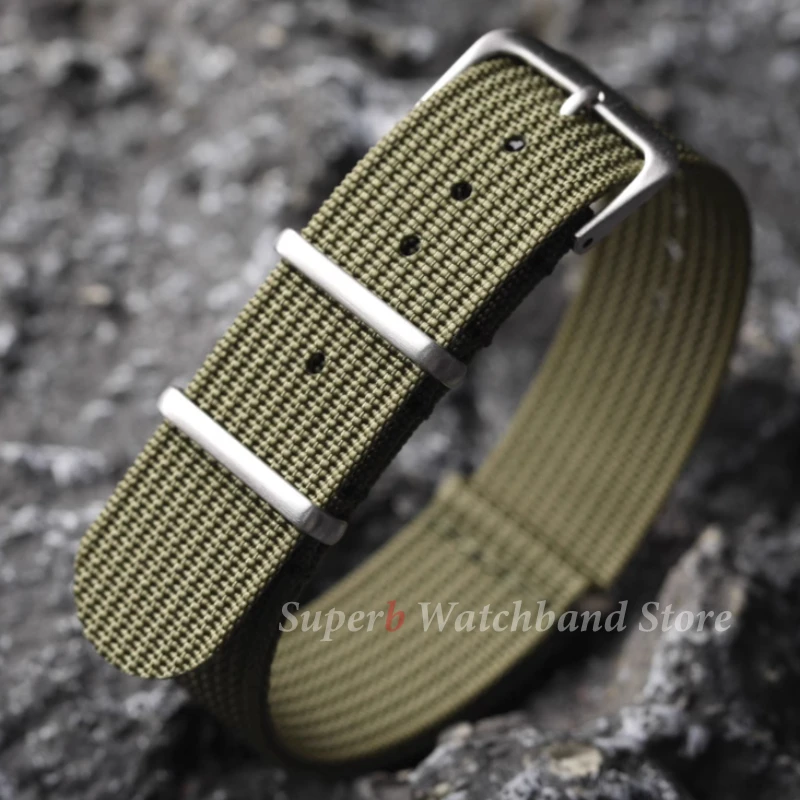 عالية الجودة نايلون 20 مللي متر 22 مللي متر حزام (استيك) ساعة مقاوم للماء حزام ساعة عسكري عادية حزام الساعات الجيش الرياضة استبدال حزام