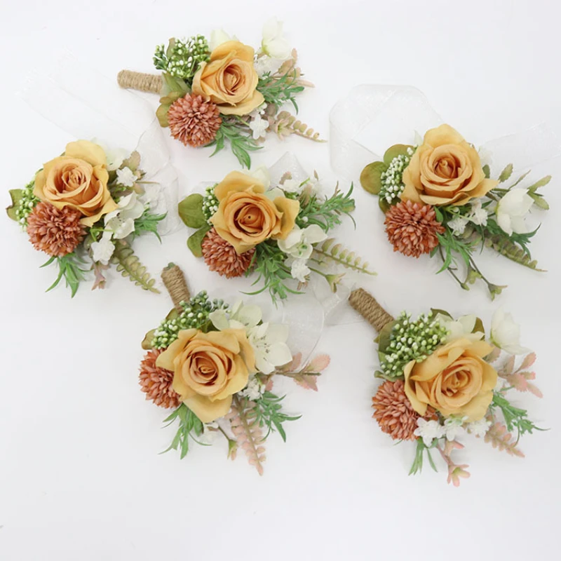 1Pc Mariage Kunstmatige Hand Bloemen Boutonniere Bruidsmeisje Corsage Pols Bloem Bruiloft Accessoires Bruiloft Dansen Decor