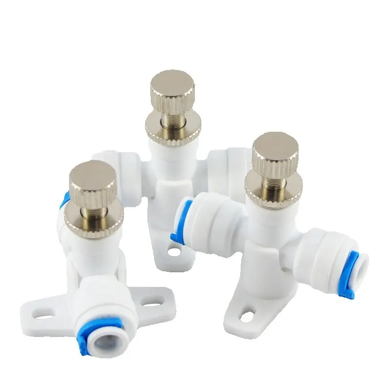 صمام لولبي 1pcs 1/4'' Flow Control Valve RO Reverse Osmosis Membrane Water Purifier Waste Water Regulator Control Valve الماء والبخار — تفصيل 1