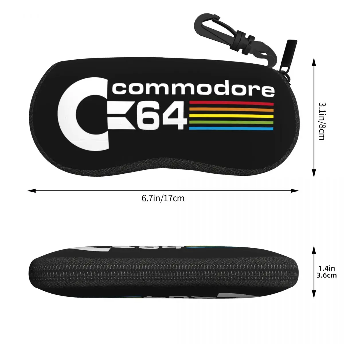 Custom Commodore 64 Glasses Case Portable C64 Amiga Computer Shell Eyeglasses Case Sunglasses Box