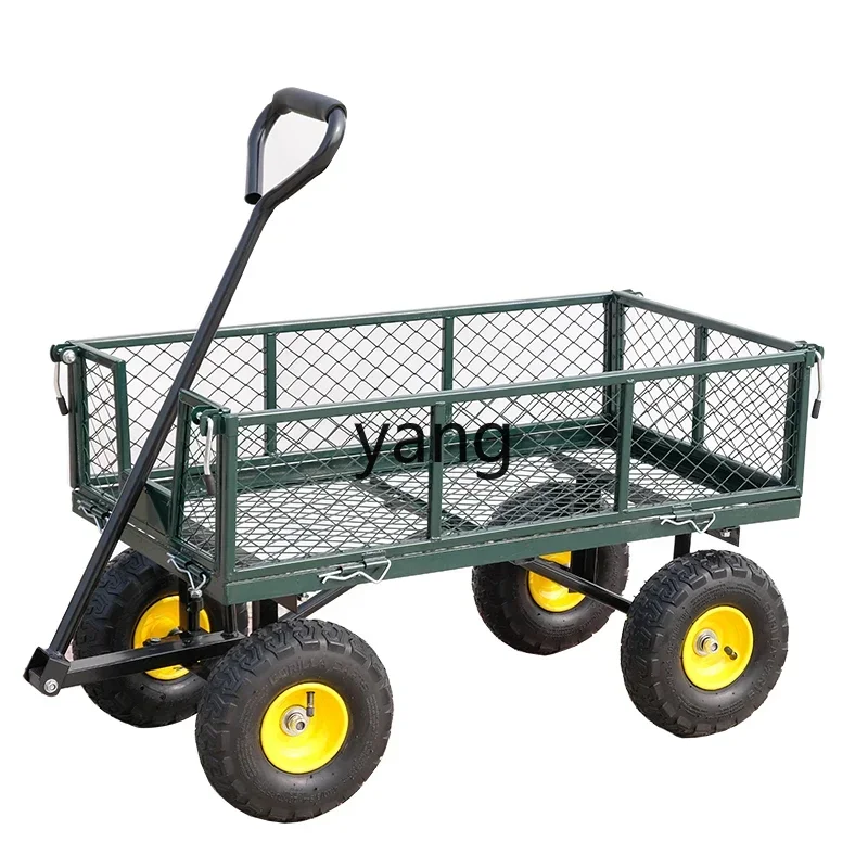 YJQ  four-wheel trailer pulling goods flatbed truck net handling load household truck silent