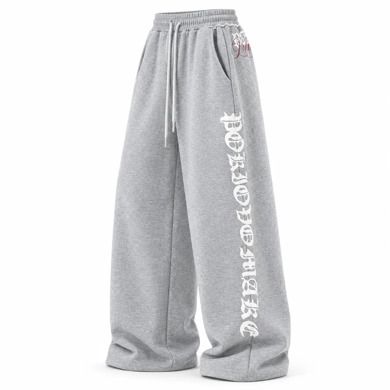 Unisex Gothic Graphic Wide Leg Sweatpants Relaxed Fit Drawstring Streetwear Straight Leg Casual Pants