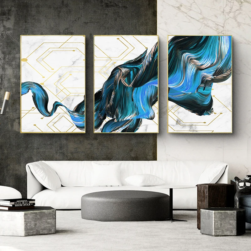 

3pcs/Set New Chinese-style Abstract Ink-wash Painting Canvas Poster Wall Art, Picture Decoration Modern Living Room Home Decor