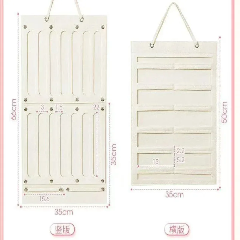 منظم تعليق إكسسوارات الشعر، قطعة واحدة، ديكور حائط لأقواس الشعر، مشابك الشعر، ربطات الشعر، النظارات، كيس التخزين