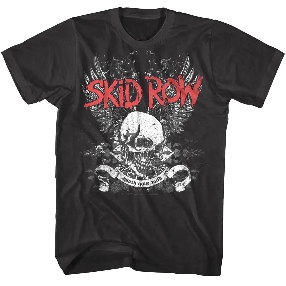 Skid Row Youth Gone Wild Winged Skull Men'S T Shirt Heavy Metal Band Album Merch