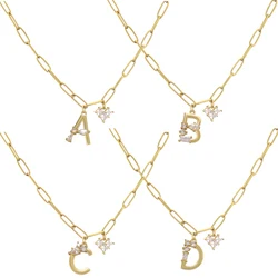 Stainless Steel Necklace Chain with 26 Letter Brass Charms and a Heart Charm 45 cm Long Adjustable Women's Necklace (Wholesale)
