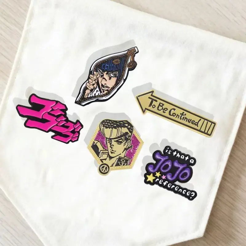 JoJo's Bizarre Adverture Brooch Metal Enamel Badge Pin Classic Anime Peripheral Accessory Ideal Gift For Friends Party Daily