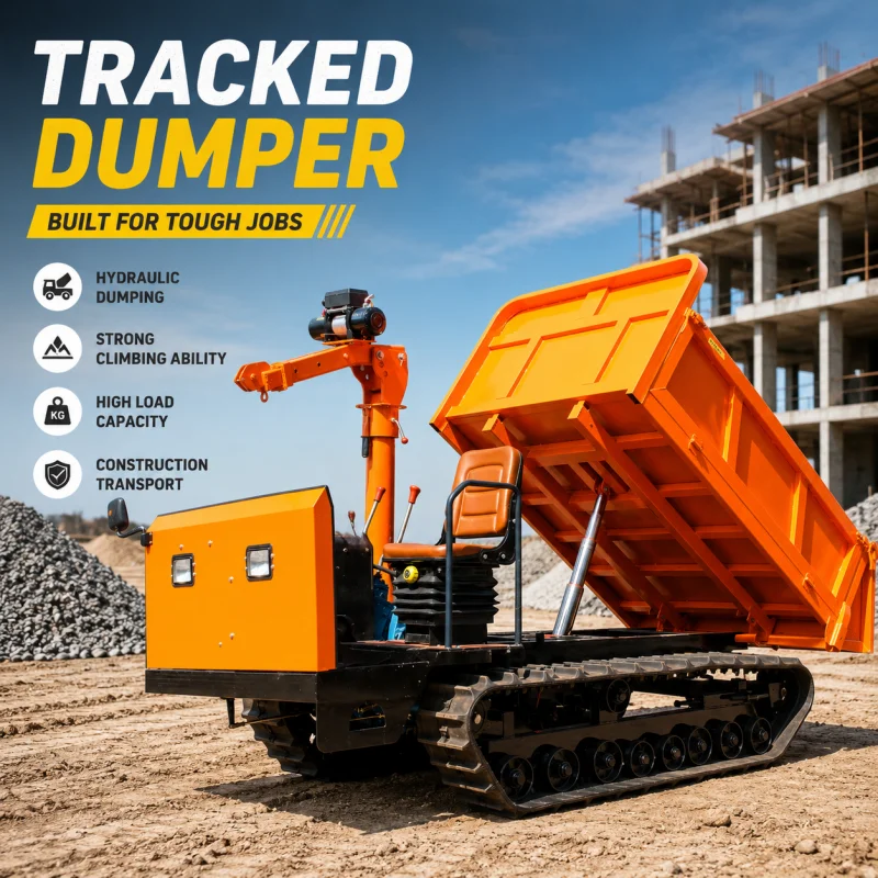 Mountain Orchard All Terrain Climbing Tiger Transporter Small Diesel Engine 35HP Crawler Tractor 5000kg Load Capacity