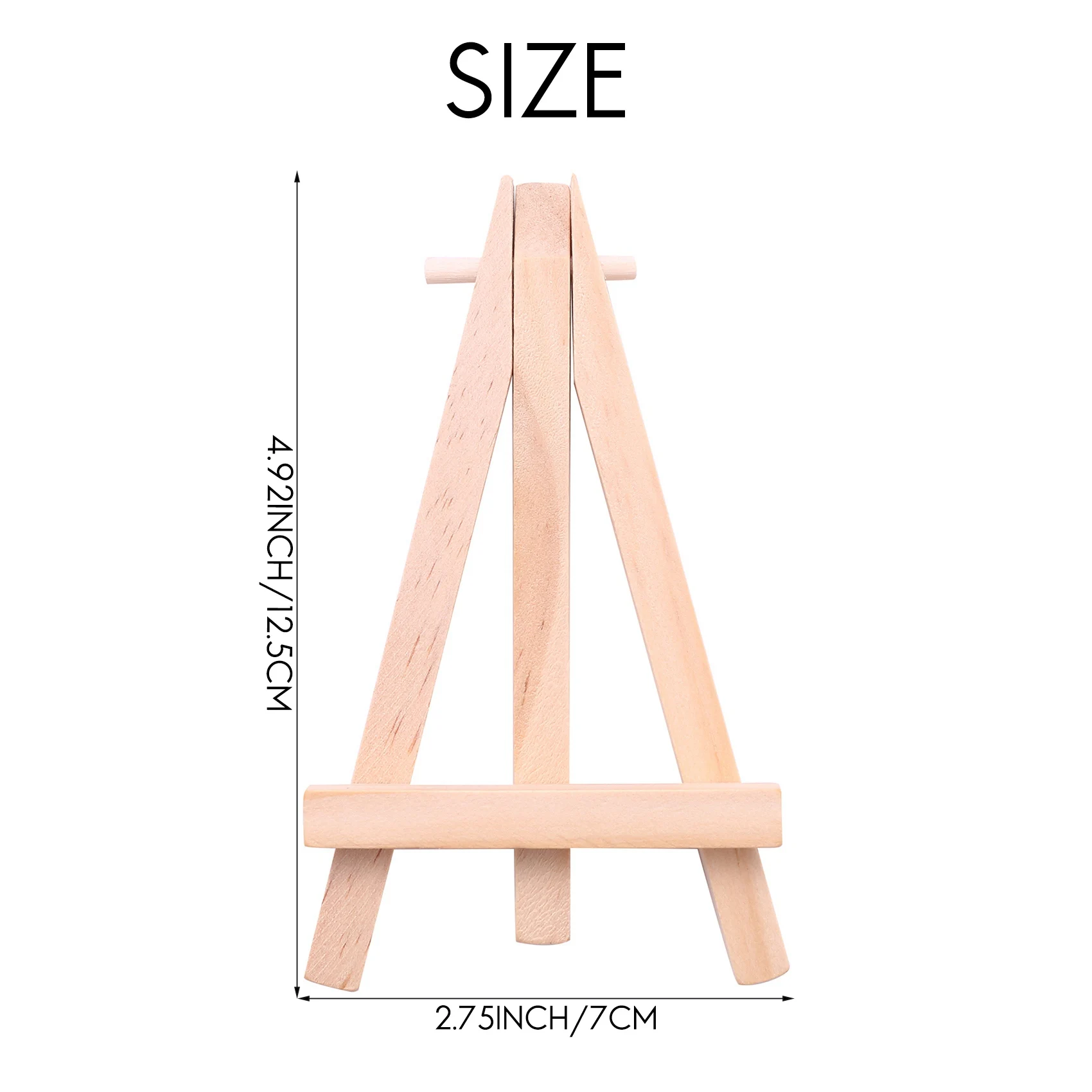 Delicate Texture-12 Pack 5 Inch Mini Wood Display Easel Natural Wooden Tripod Holder Stand For Displaying Small Canvases And Pho