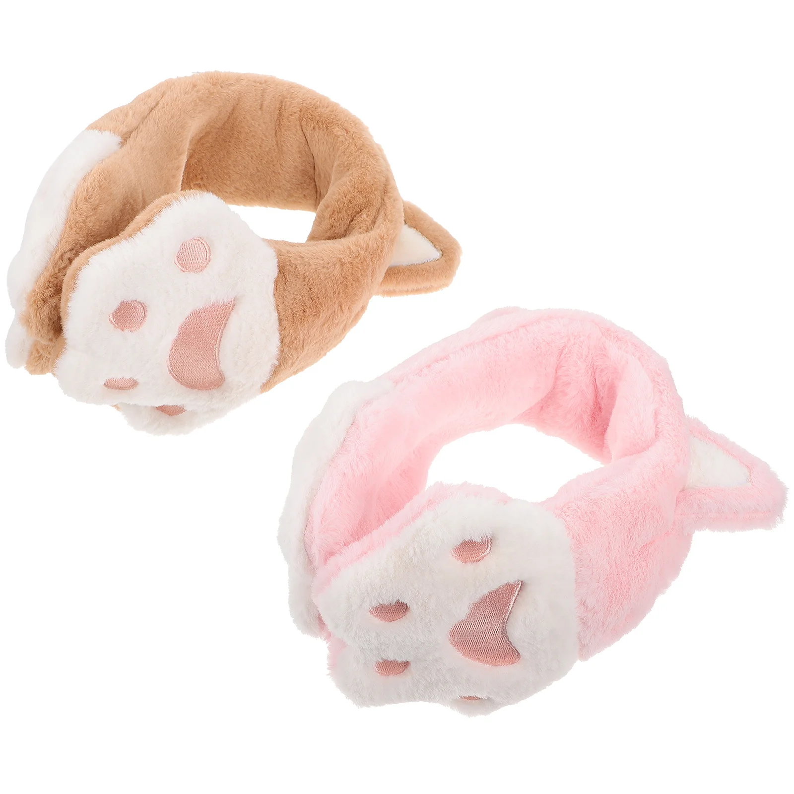 2 pièces chat chaud cache-oreilles dessin animé conception hiver cache-oreilles unisexe protecteurs d'oreille unisexe cache-oreilles chat cache-oreilles