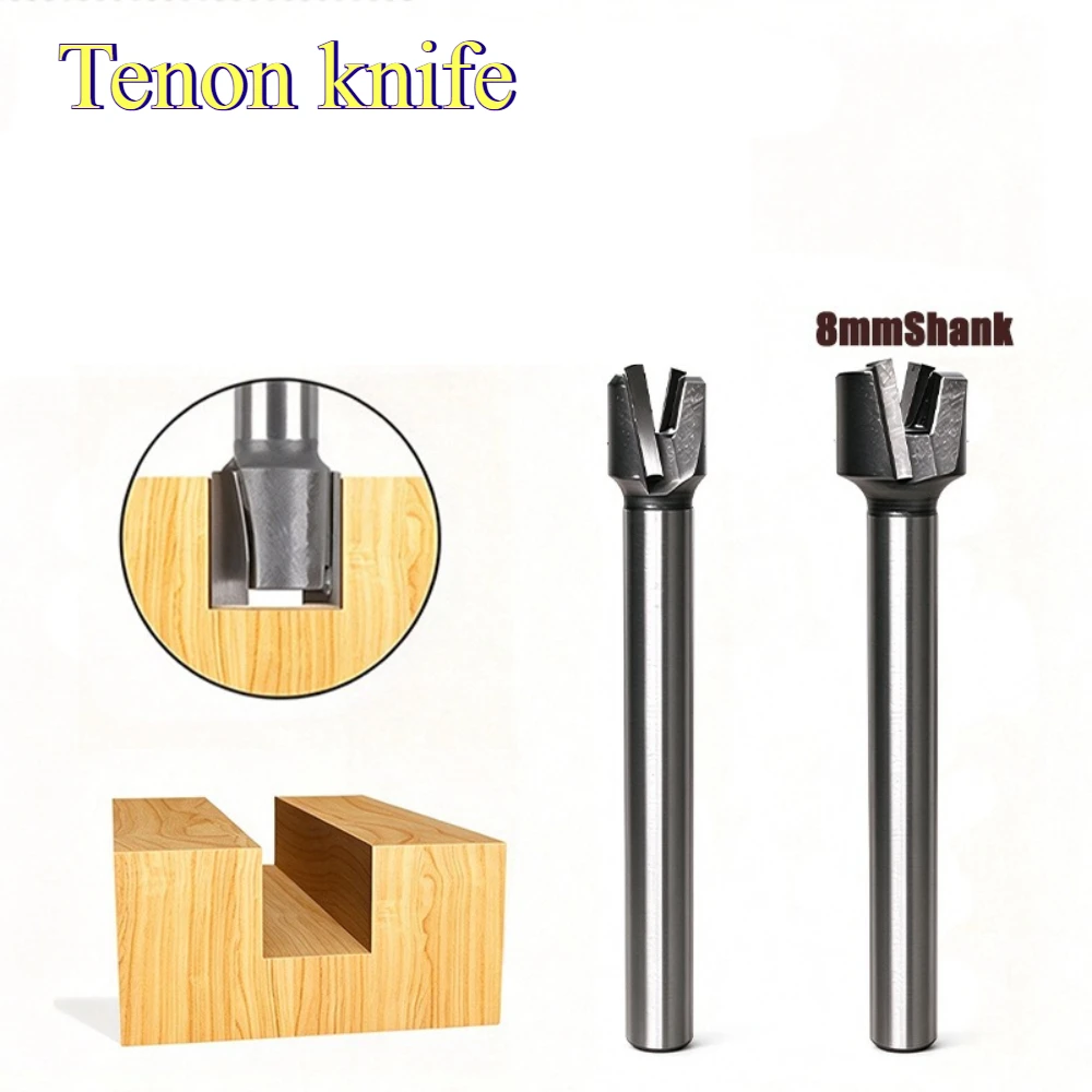 Tenon Router Bit 8mm Shank Carbide Wood Milling Cutter for Mortise Tenon Joint Woodworking Cutting Tool