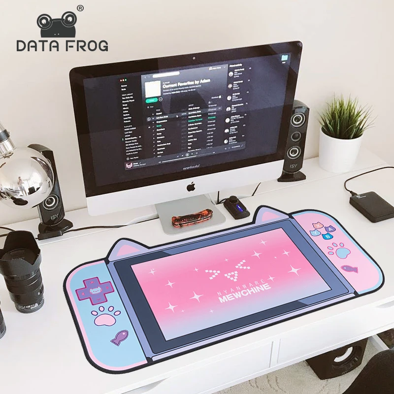 DATA FROG Kawaii Mousepad with Gamer Keyboard Wrist Rest Computer Desk Mat for Nintendo Appearance Kawaii Gaming Pad Accessories