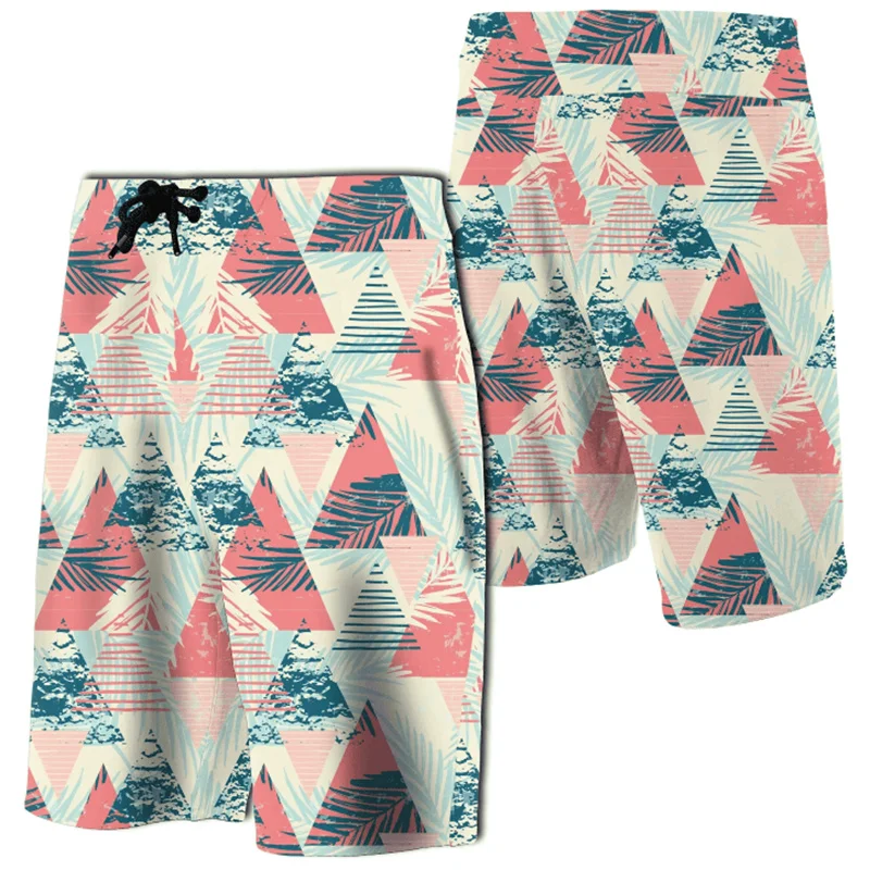 Short de plage imprimé 3D pour hommes et femmes, short de bain hawaïen, flamants roses et plantes tropicales, maillot de bain de planche, pantalon court pour enfants, nouveau, 2024