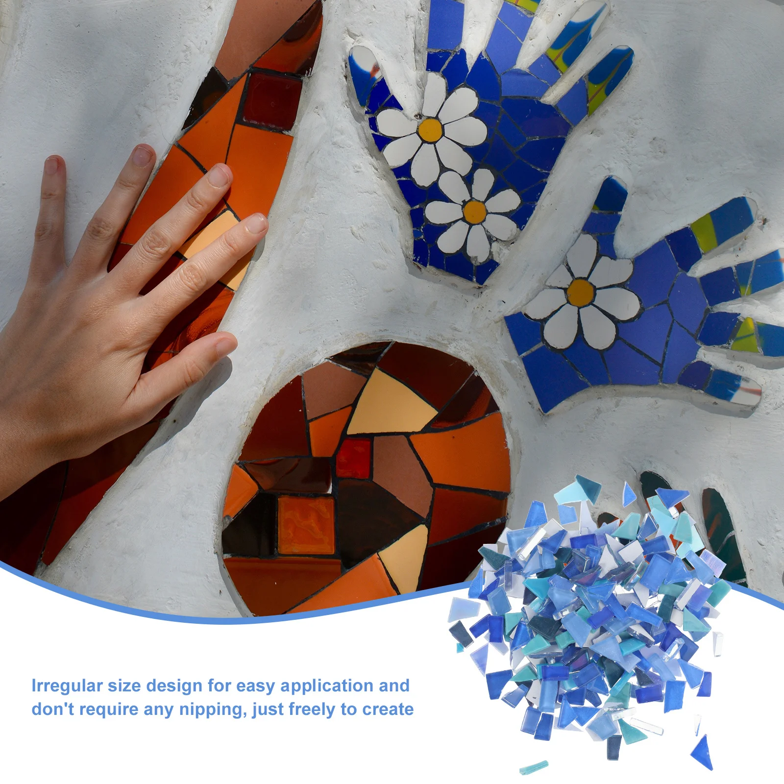 

1 Bag Mosaic Tiles Glass Mosaic Pieces Irregular Polished Colorful DIY Handmade Home Garden Craft Supplies Tiles