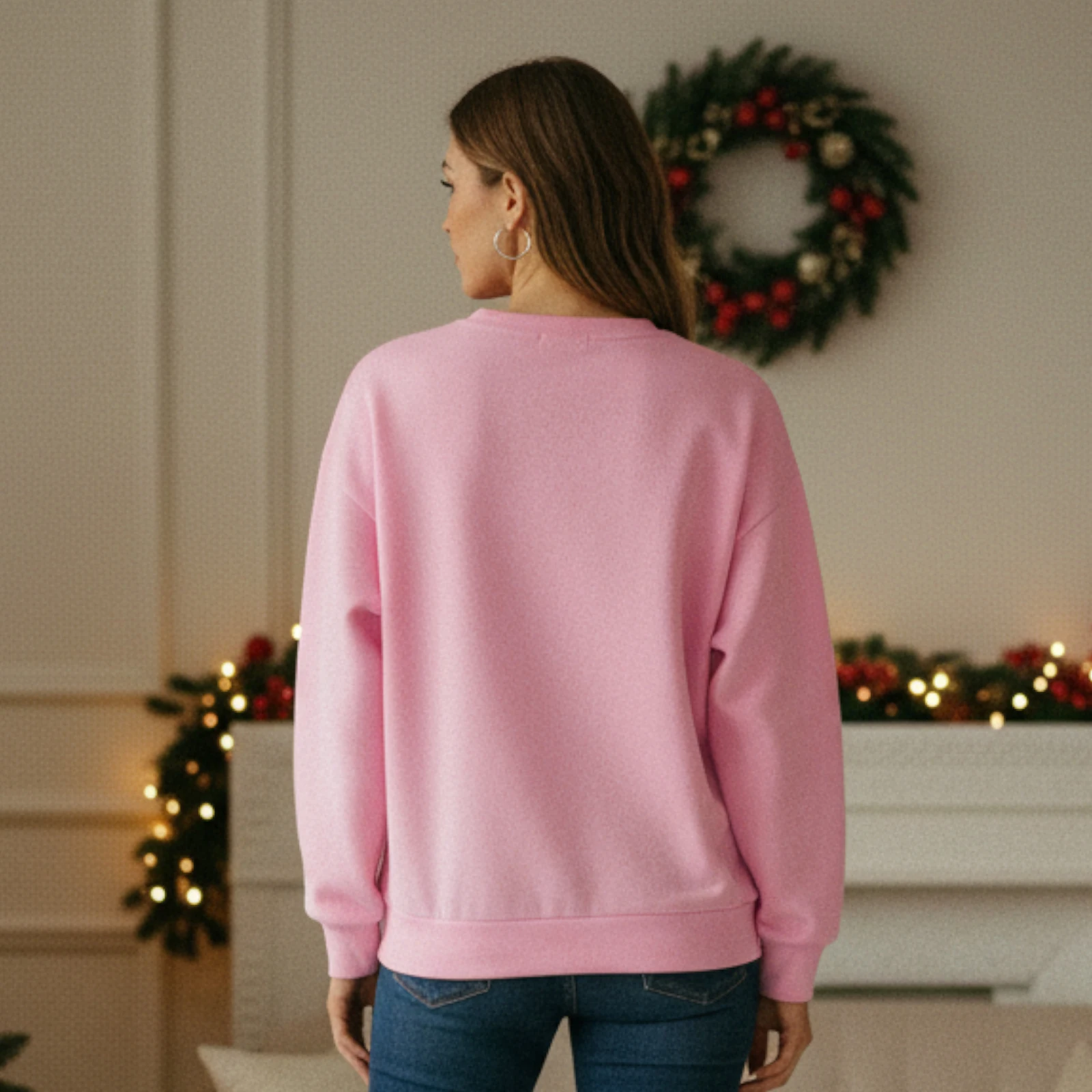 Christmas Tree Sweatshirt for Women Fashionable Casual Crew Neck Long Sleeve Loose Fit Pullover Tops