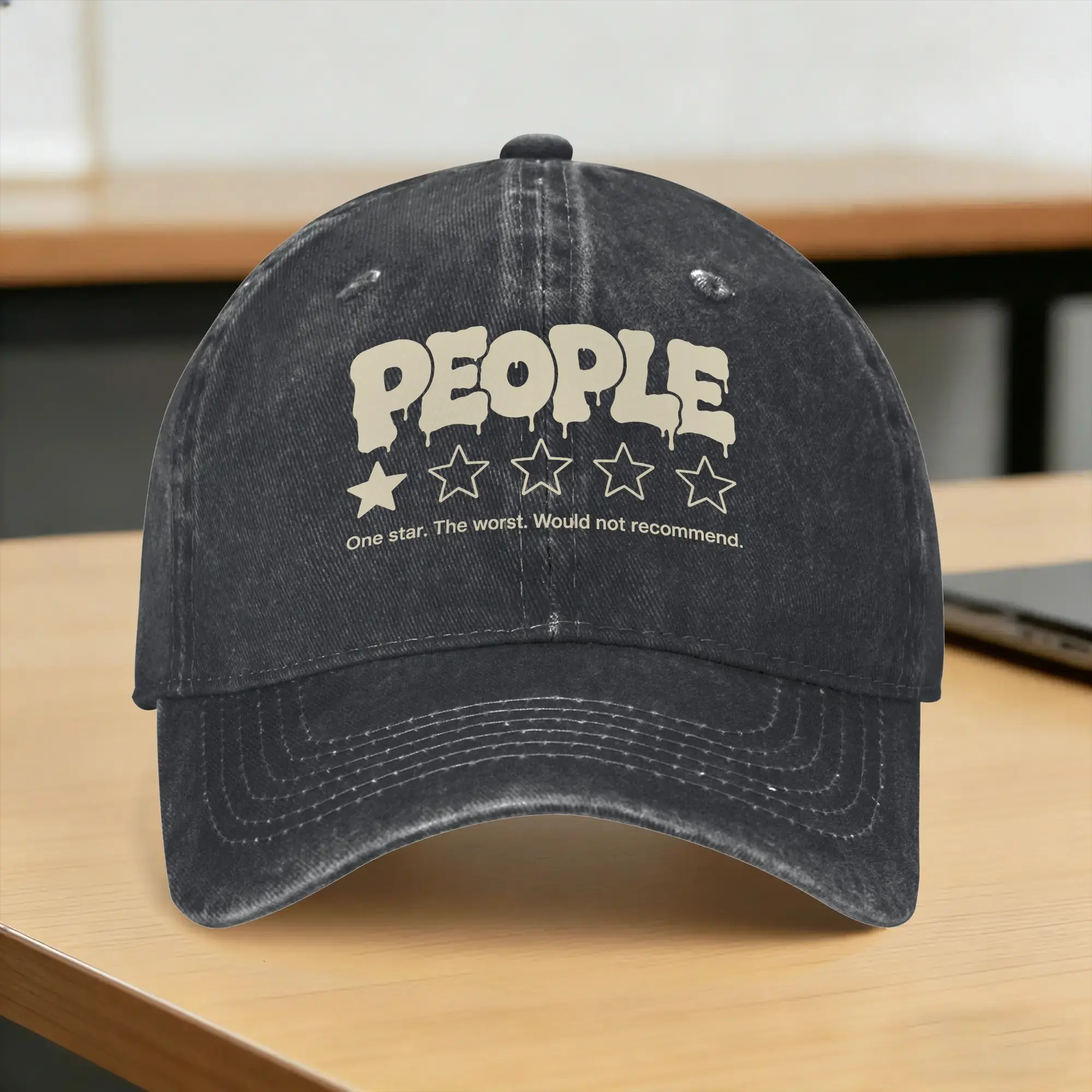 People One Star Review Total Nightmare Would Not Recommend Casual Baseball Cap Summer  Trucker Hat Breathable Gym Hip Hop Hats