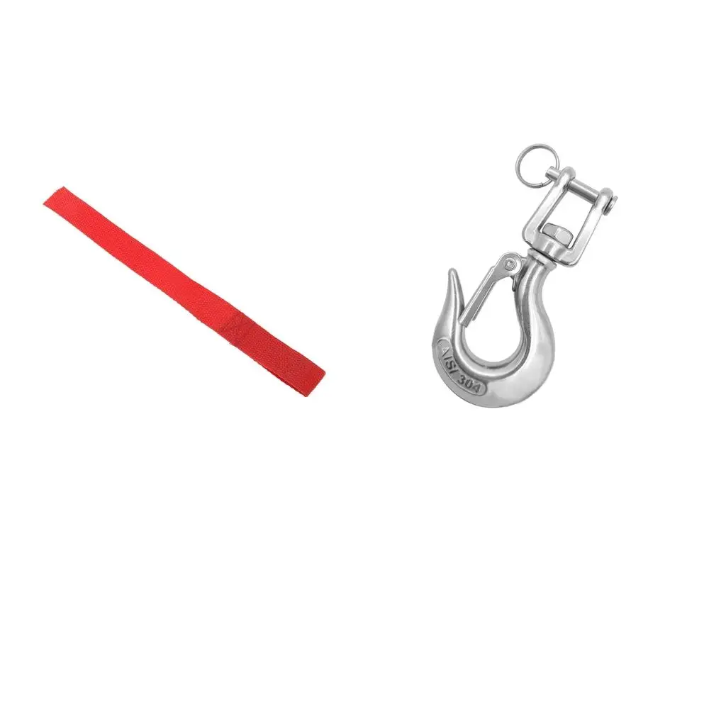 

Ремень лебедки для квадроцикла, ремни с одной петлей, ремни для крепления, сверхмощный крюк для лебедки для квадроцикла, мягкие петли, инструмент для вытягивания ремня - красный