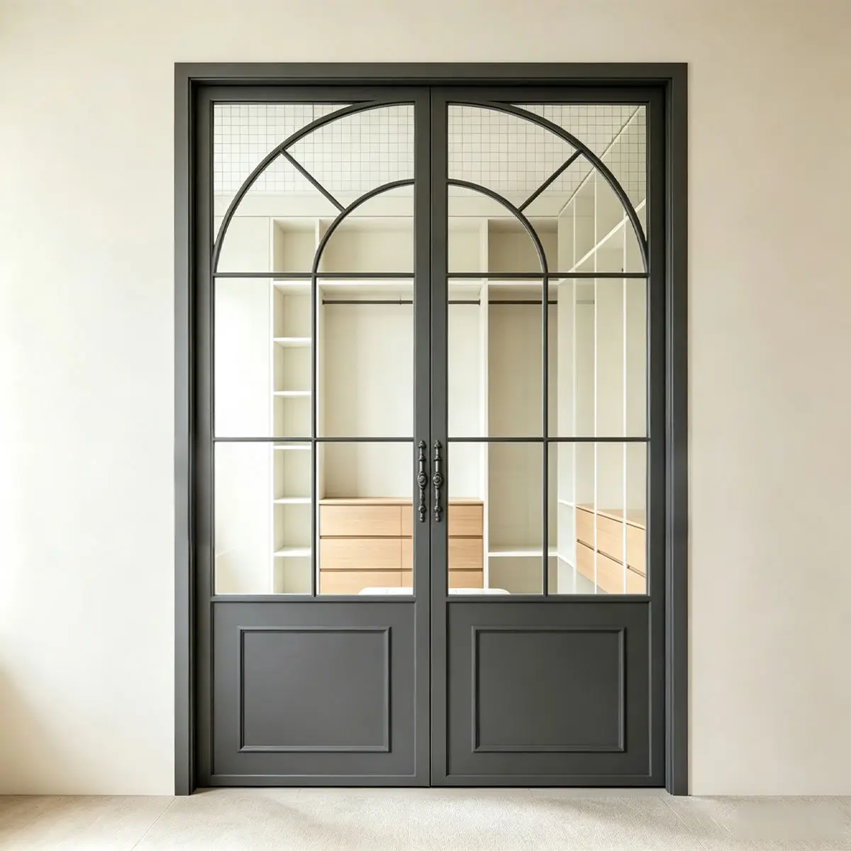 Latest Design Household Aluminum Arched Glass French Door Fashion French Double Door Long Lasting and Durable French Hinged Door