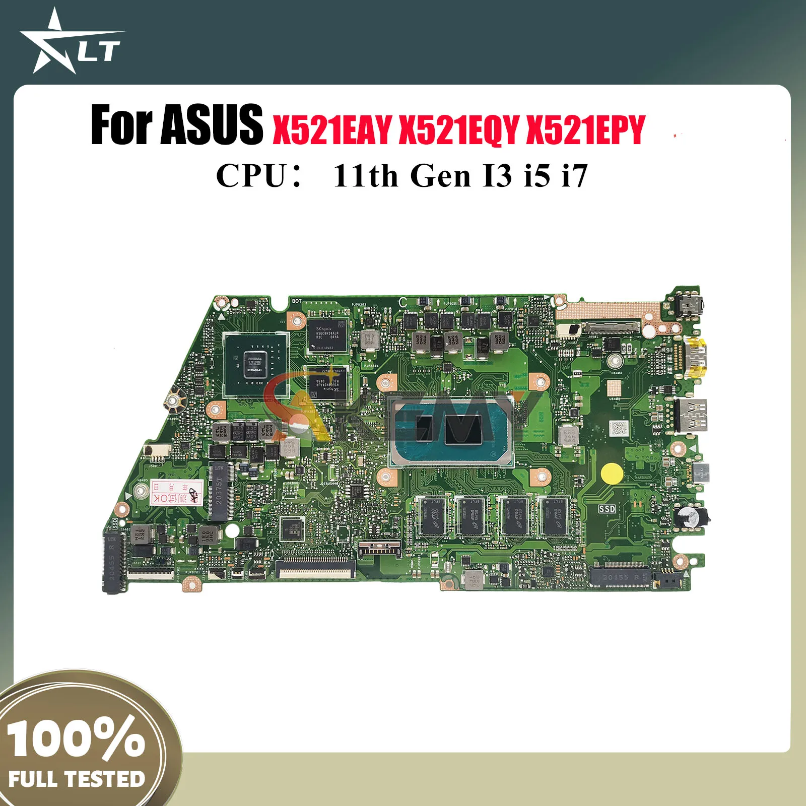 

X521EQY Материнская плата для ноутбука ASUS VivoBook X521EPY X521EQYB X521EAY S533E X521EQ с 11-го поколения I3 i5 i7 100% тестирование