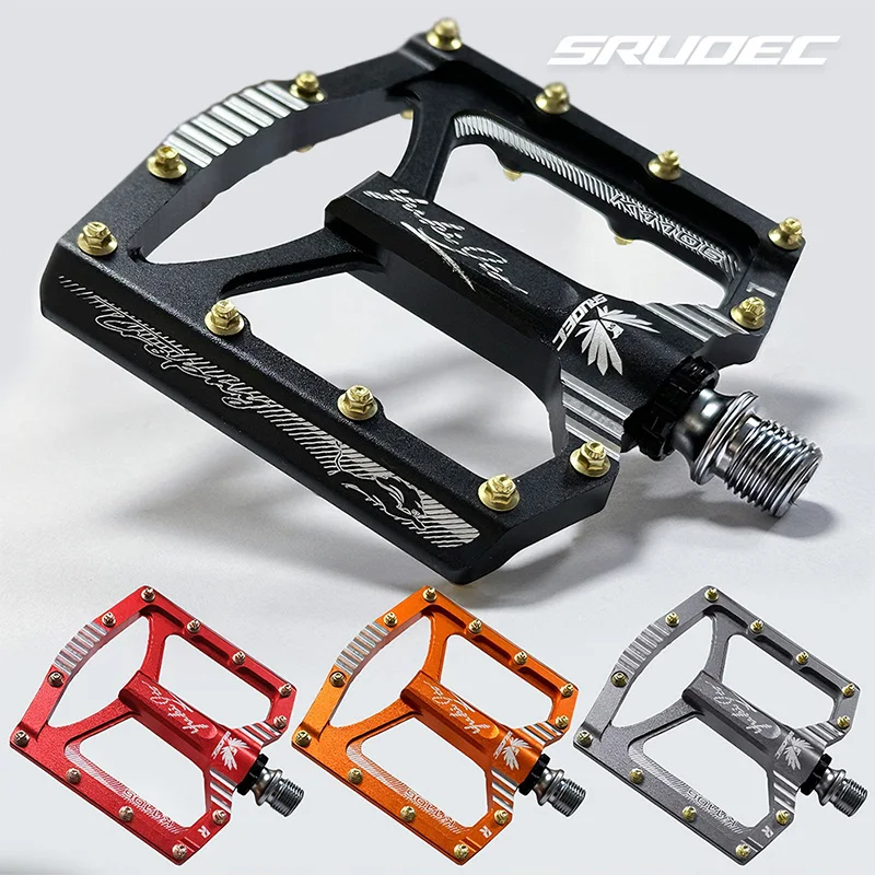 Image of SRUOEC 3-Lager Ultraleichte Fahrradpedale - BMX MTB Rennrad Flache Aluminium Rutschfeste Wasserdichte Fahrradpedale Zubehör