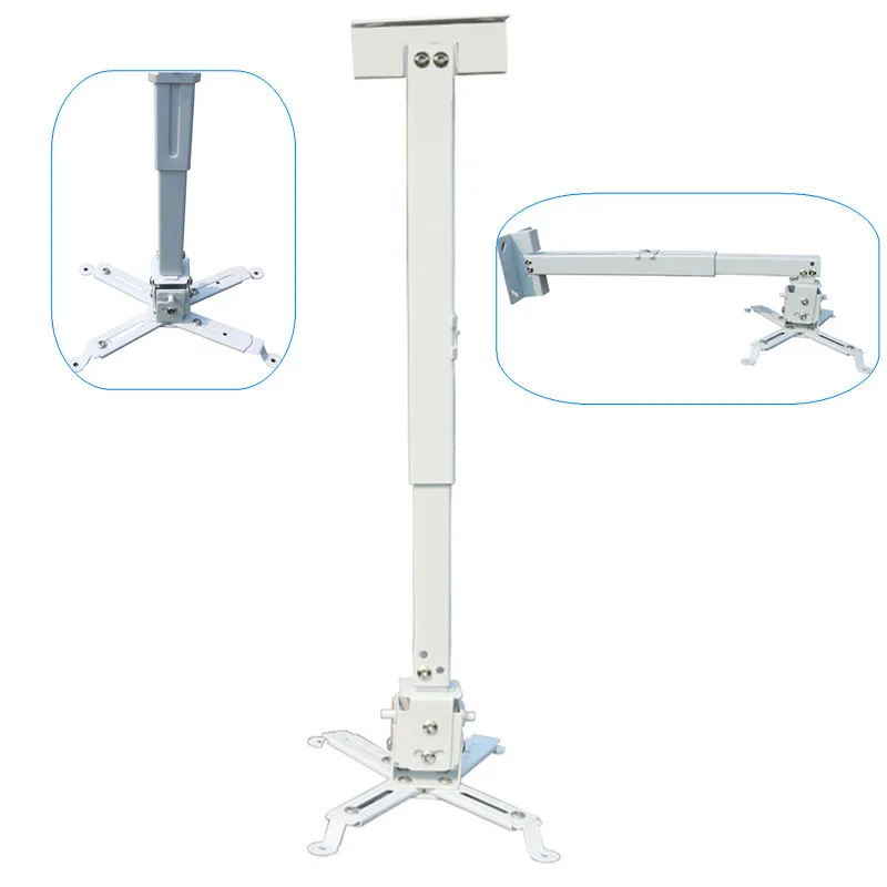 

Универсальный потолочный кронштейн для проектора 360° ° Регулируемый сверхмощный металлический 120 фунтов для домашнего кинотеатра/офиса/класса