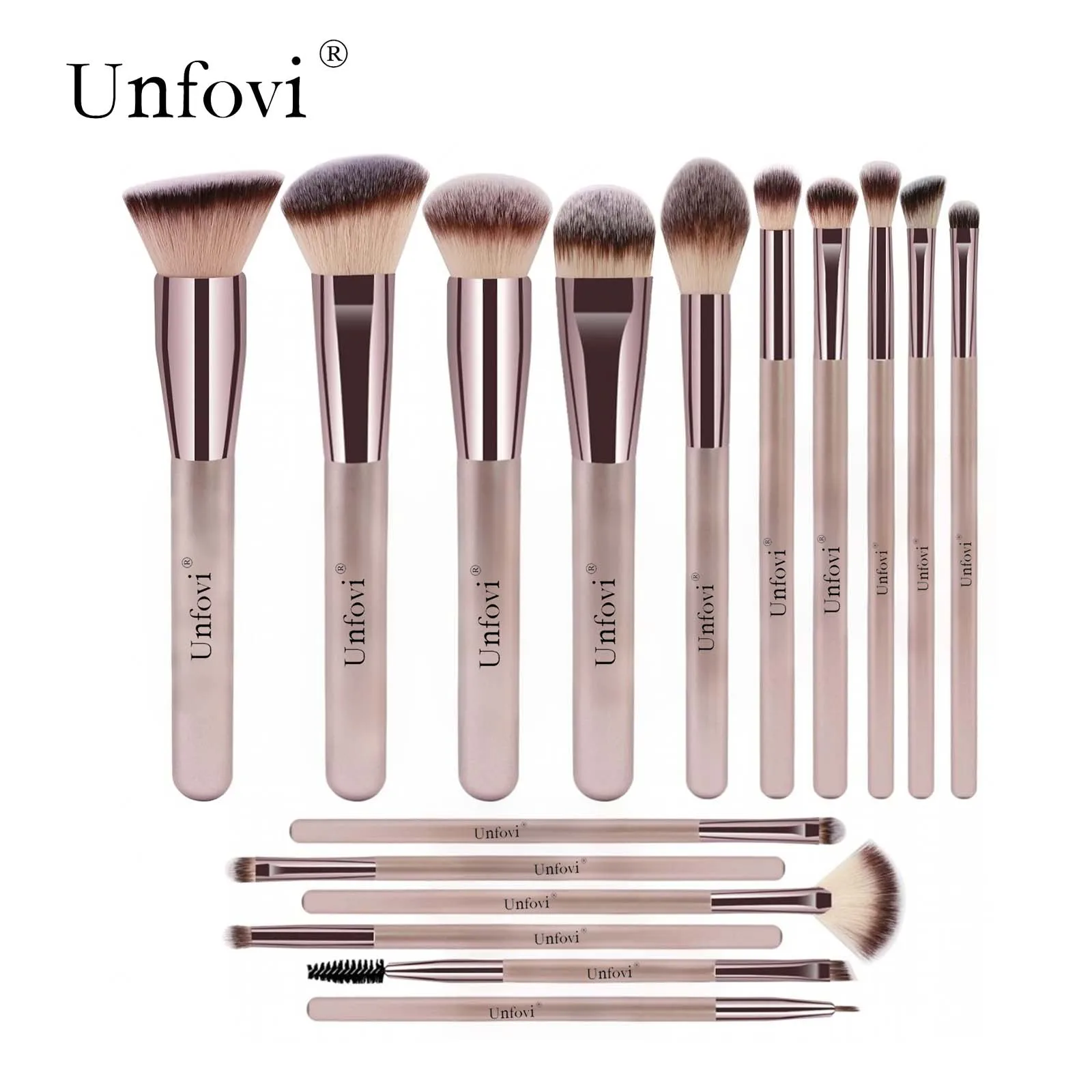 

Makeup Brushes Set 16Pcs Complete Premium Synthetic Makeup Brush with Professional Foundation Brushes Powder Concealer Aluminum
