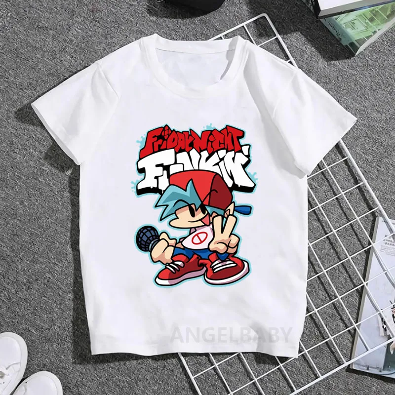 Hot Game Friday Night Funkin Cartoon Kids T shirt Girls Summer Fashion Tops Baby Boys Clothes Children Short Sleeve T-shirt