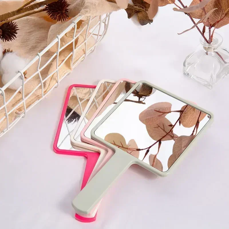 Eyelash Extension Handheld Makeup Portable Mirror Square Makeup Vanity Mirror with Handle Hand Mirror SPA Salon Compact Mirrors