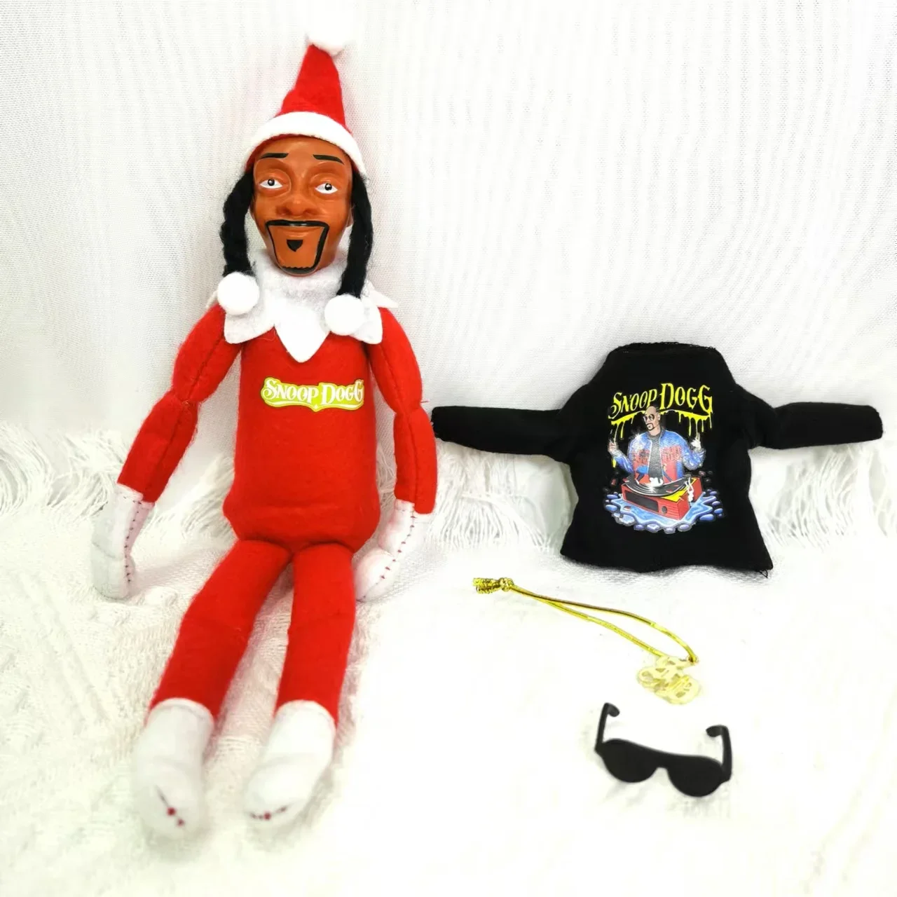 2024 Snoop Dogg Snoop on a Stoop Christmas Elf Doll Christmas Decorations Plush Toys Including T-Shirt Christmas Home Decor