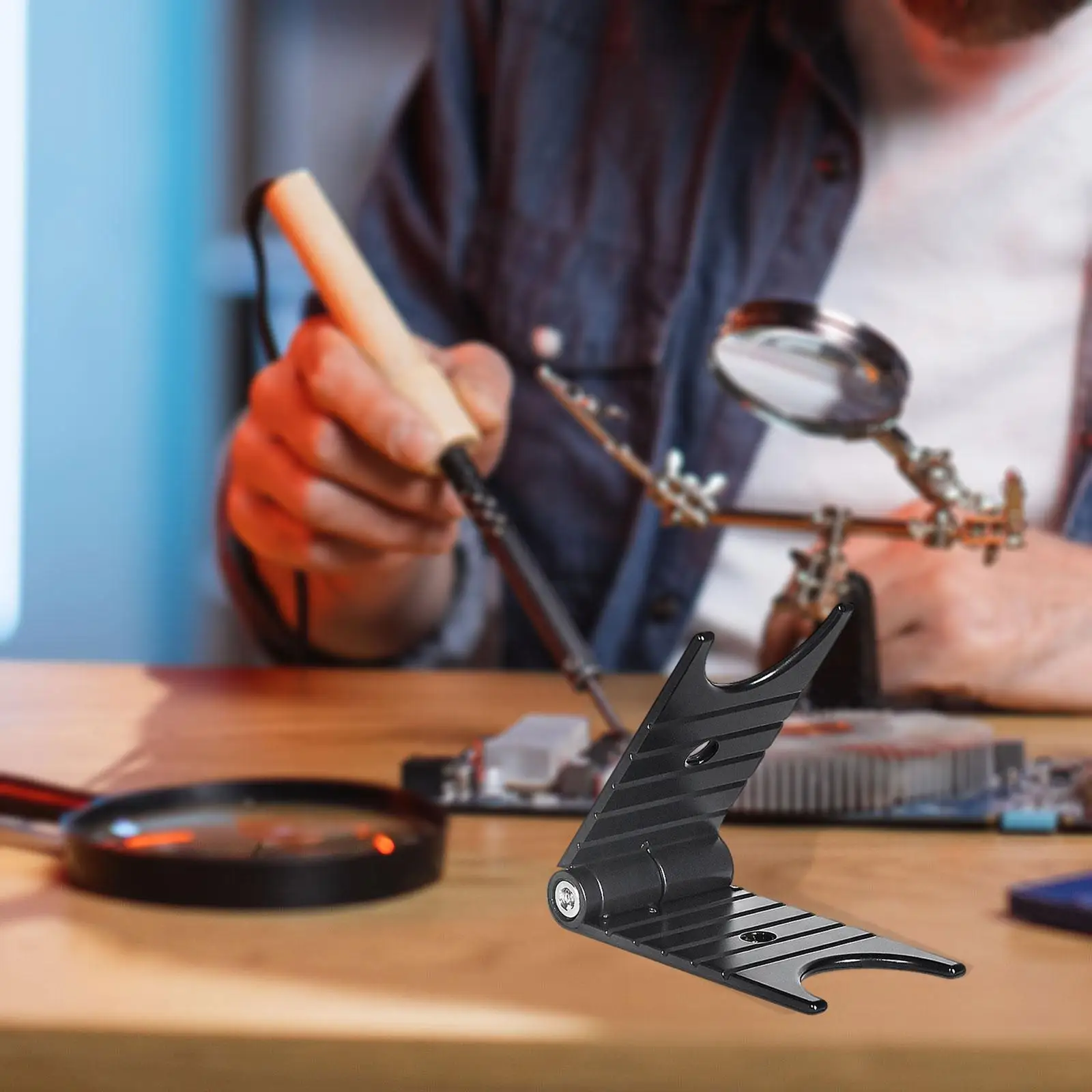 Soldering Iron Pen Holder Soldering Stand Versatile Rack Base Foldable Metal Support Station for Electronics Repair Workbench