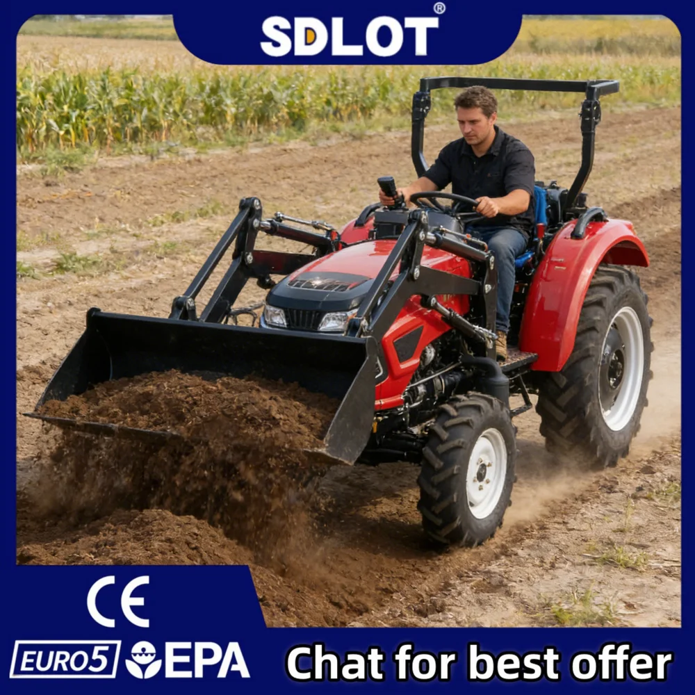 Tracteur agricole 50 CV 4x4 avec chargeur frontal, moteur diesel Euro 5 EPA CE
