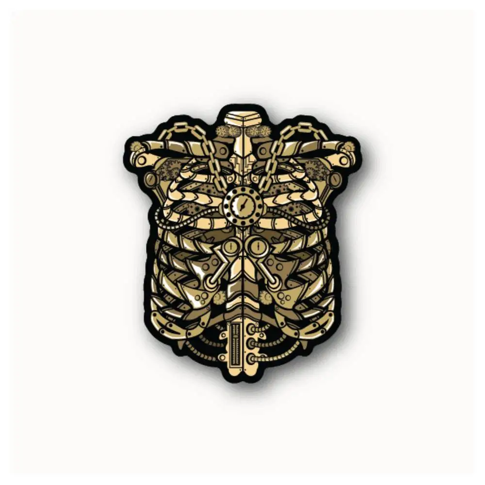 Steam Punk Rib Cage Waterproof Stickers For Decorating Car Windows Motorcycles And Computers.